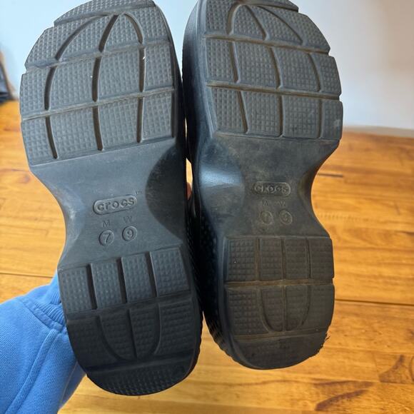 Crocs Unisex Stomp Fisherman Sandals Platform Black Strappy Size 9 Women’s - Picture 5 of 7